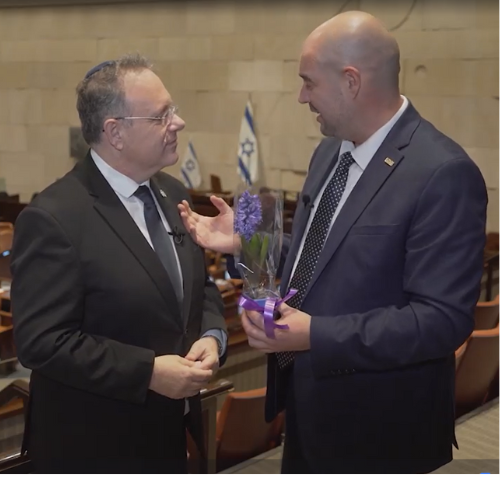 Amir Ohana and Yaakov Hagoel at the Kenneset