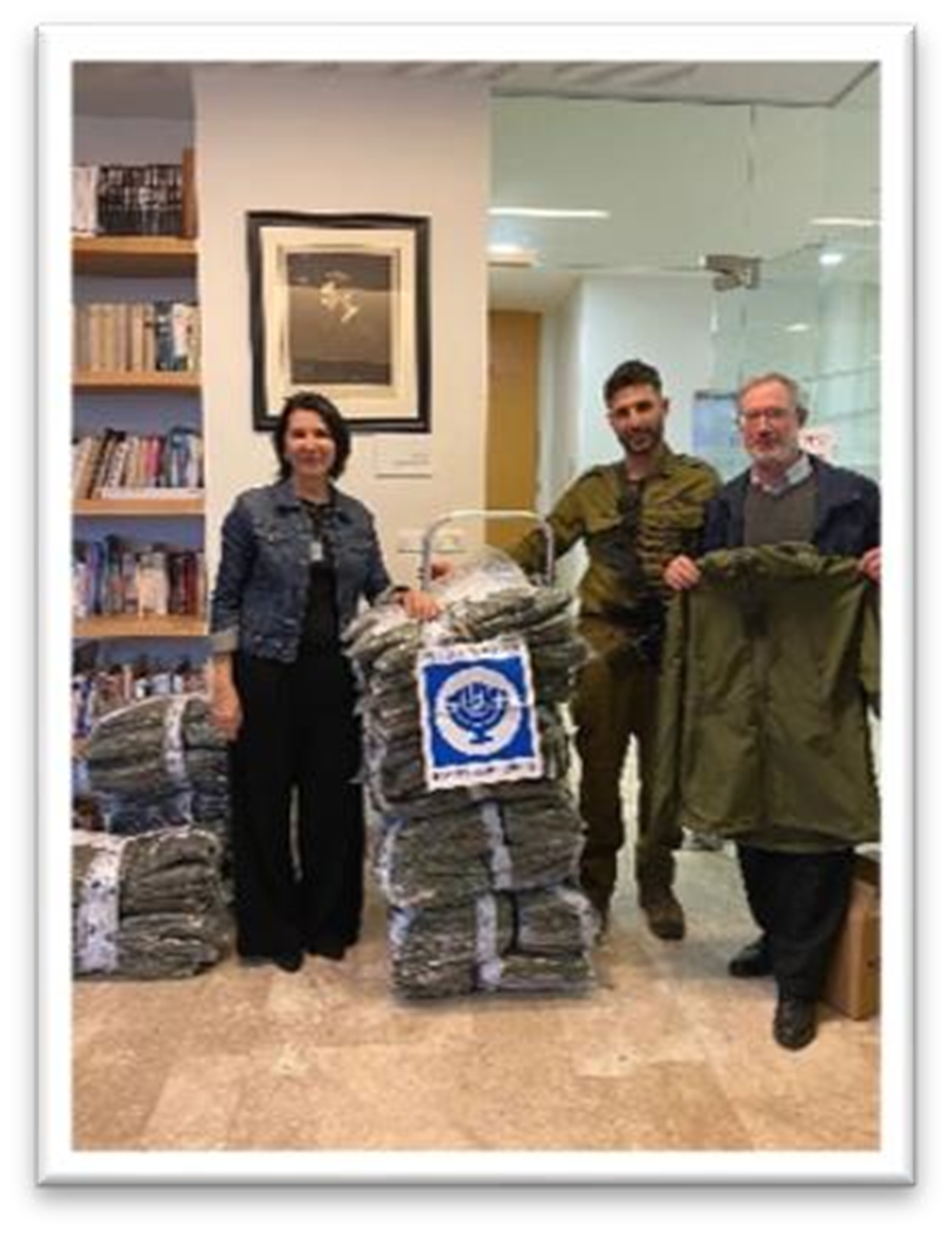 Coats are distributed to the soldiers