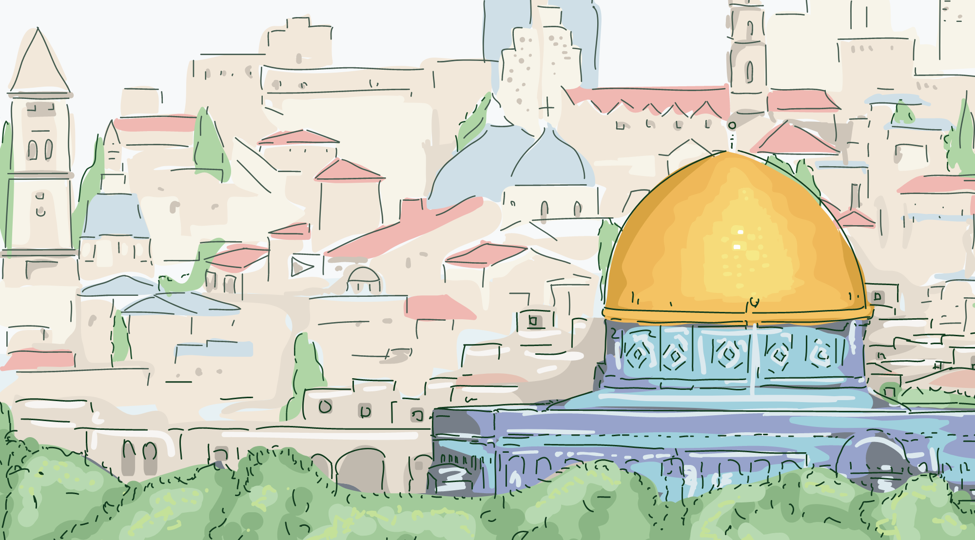 Background graphics of the walls of Jerusalem