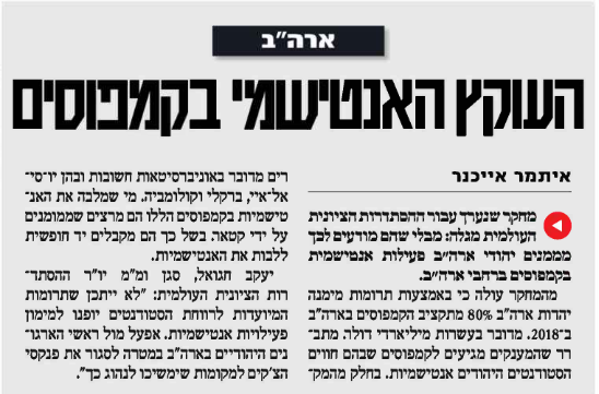 העוקץ האנטישמי בקמפוסים
