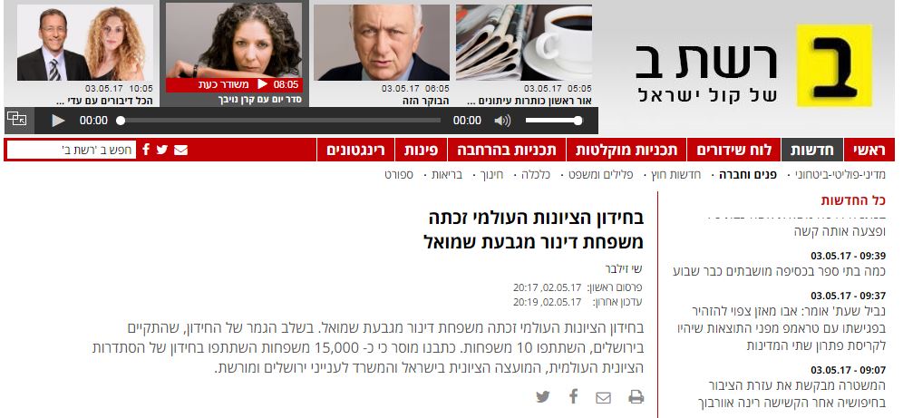 בחידון הציונות העולמית זכתה משפחת דינור מגבעת שמואל